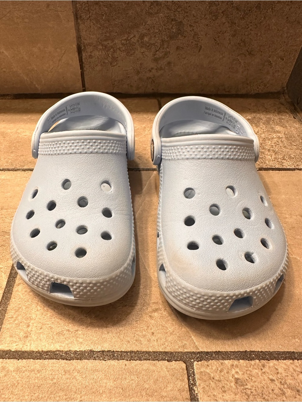 Kids Light Blue Slip-On Crocs C9/ Toddler 9 girl